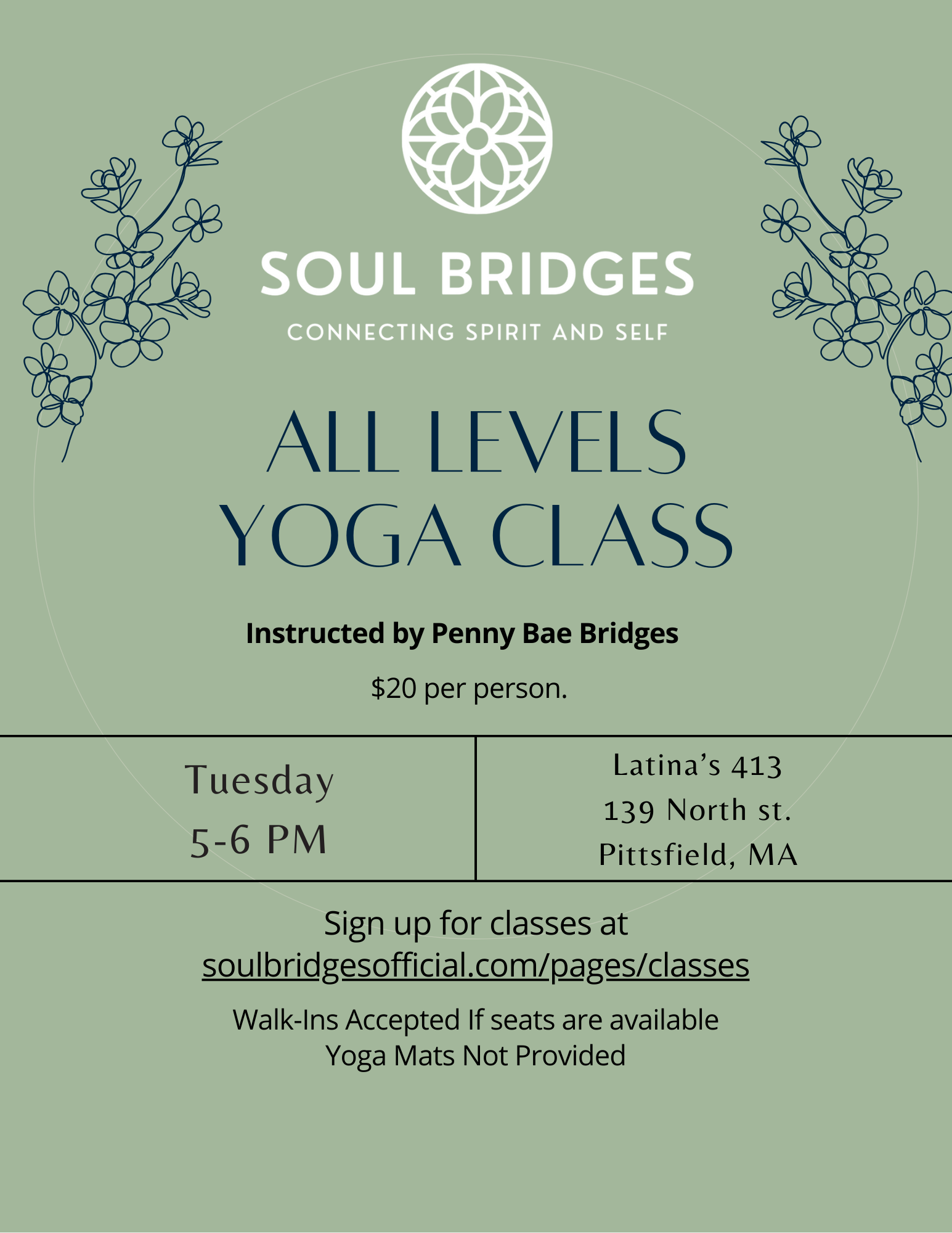 All levels Yoga Classes @ Latina's 413