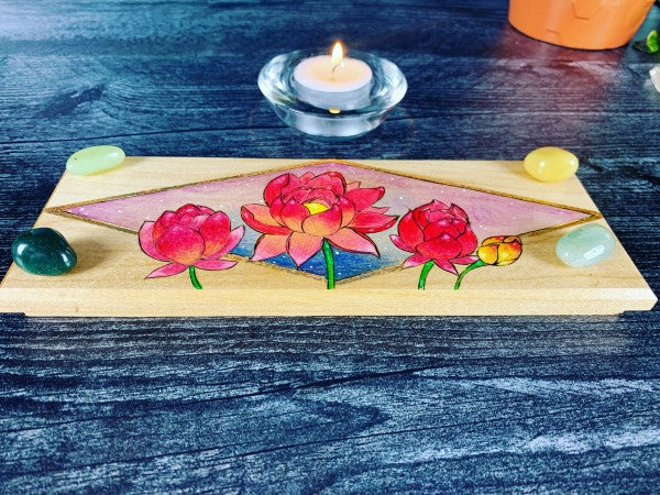 Lotus Flower Hand Designed Plaque